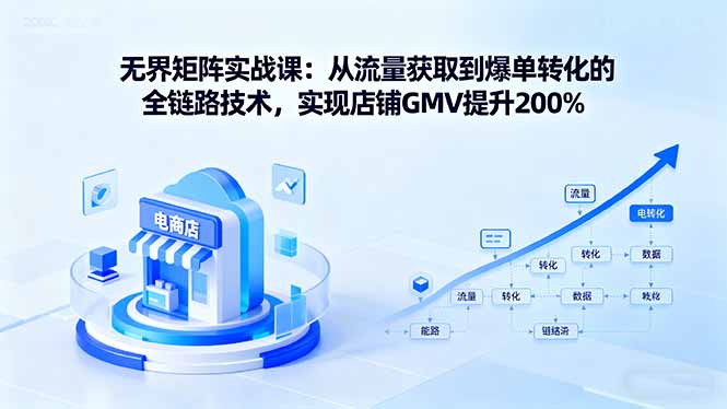 无界矩阵实战课：从流量获取到爆单转化的全链路技术，实现店铺GMV提升200%-微众资源
