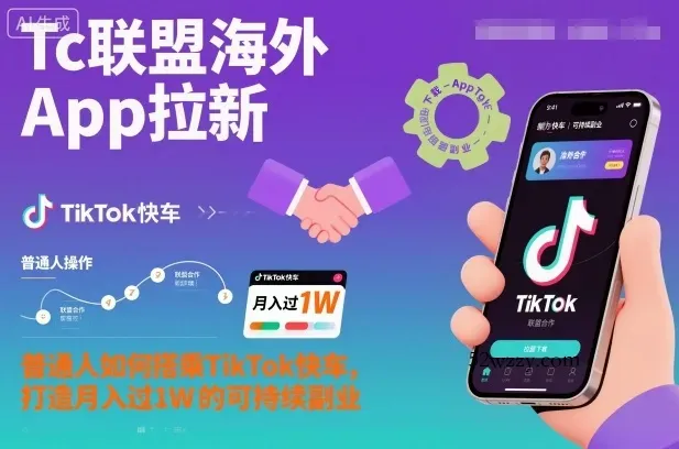 Tc联盟海外App拉新：普通人如何搭乘TikTok快车，打造月入过1W的可持续副业-微众资源