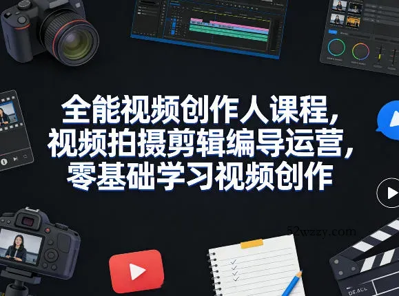 全能视频创作人课程，视频拍摄剪辑编导运营，零基础学习视频创作(更新2026年3月)-微众资源