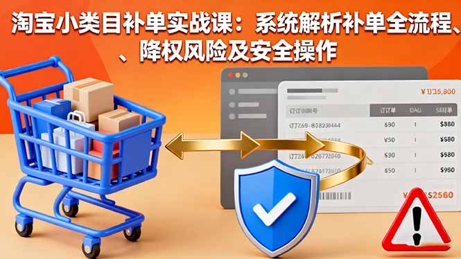淘宝小类目补单实战课：系统解析补单全流程、降权风险及安全操作-微众资源