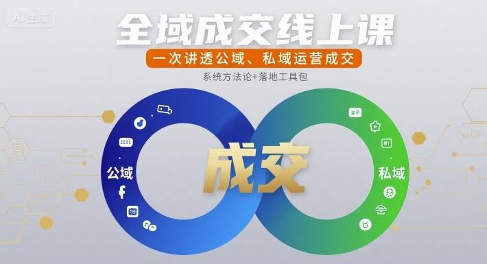 全域成交线上课，一次讲透公域、私域运营成交-微众资源