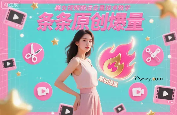 美女视频搬运去重技术教学,条条原创爆量