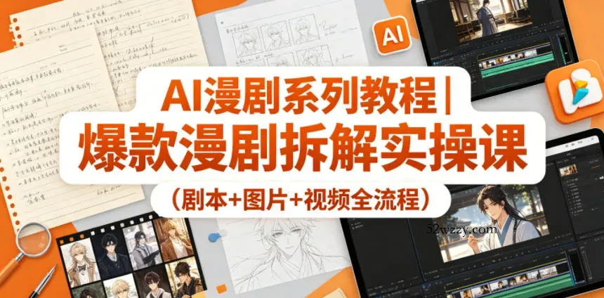 AI漫剧系列教程｜爆款漫剧拆解实操课(剧本+图片+视频全流程)-微众资源