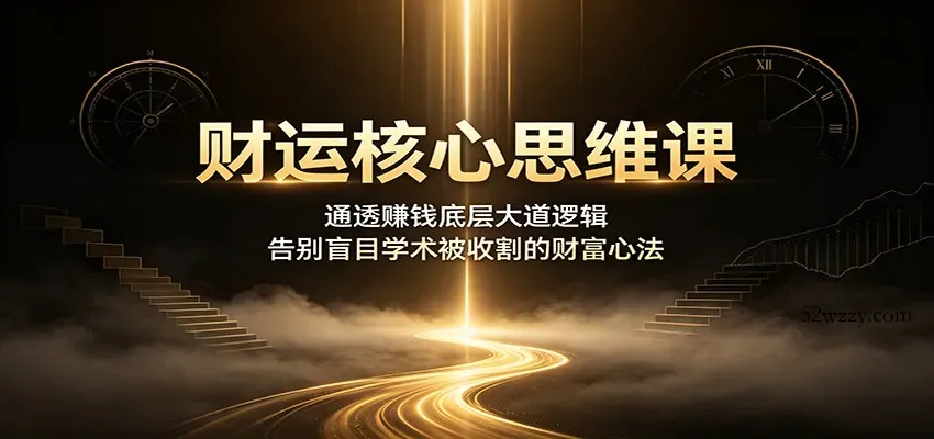 财运核心思维课：通透赚钱底层大道逻辑，告别盲目学术被收割的财富心法-微众资源