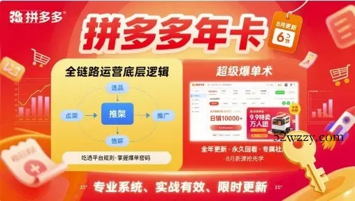拼多多年卡，拼多多全链路运营底层逻辑，超级爆单术【更新12月】-微众资源