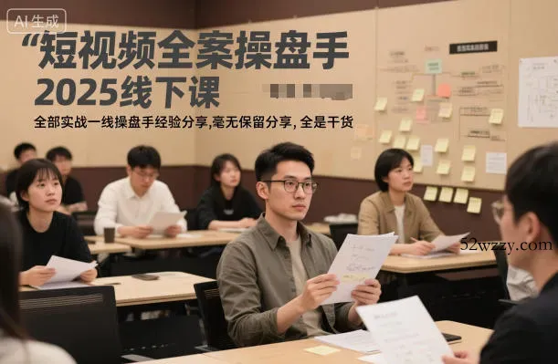 短视频全案操盘手2025线下课,全部实战一线操盘手经验分享,毫无保留分享,全是干货