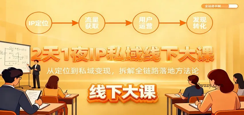 2天1夜IP私域线下大课：从定位到私域变现，拆解全链路落地方法论-微众资源