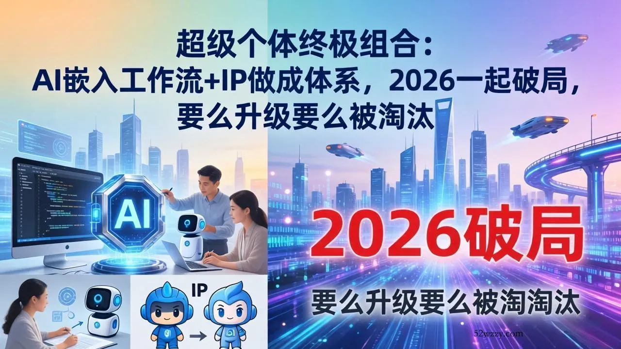 超级个体终极组合：AI嵌入工作流+IP做成体系，2026一起破局，要么升级要么被淘汰-微众资源