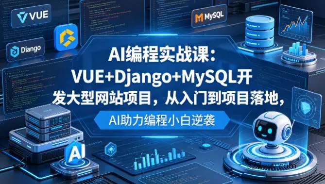 AI编程实战课：VUE+Django+MySQL开发大型网站项目，从入门到项目落地，AI助力编程小白逆袭-微众资源