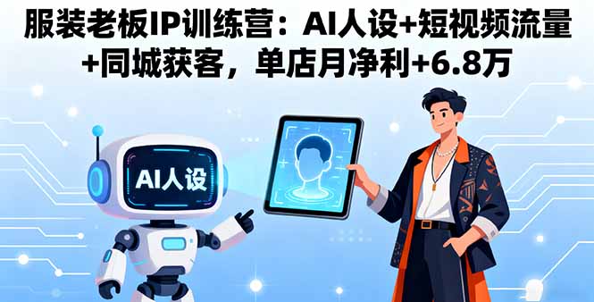 服装老板IP训练营：AI人设+短视频流量+同城获客，单店月净利+6.8万-微众资源
