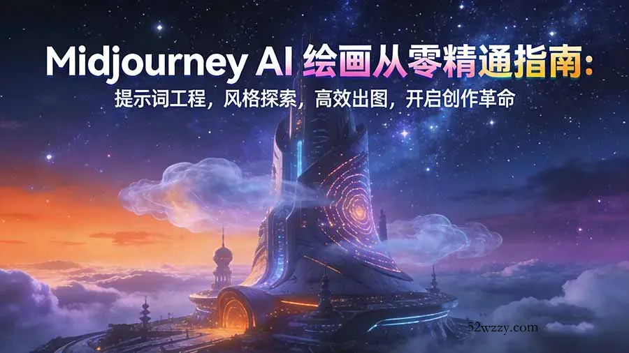 Midjourney AI绘画从零精通指南：提示词工程，风格探索，高效出图，开启创作革命-微众资源