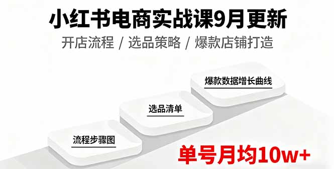 小红书电商实战课9月更新，开店流程/选品策略/爆款店铺打造，单号月均10w+-微众资源