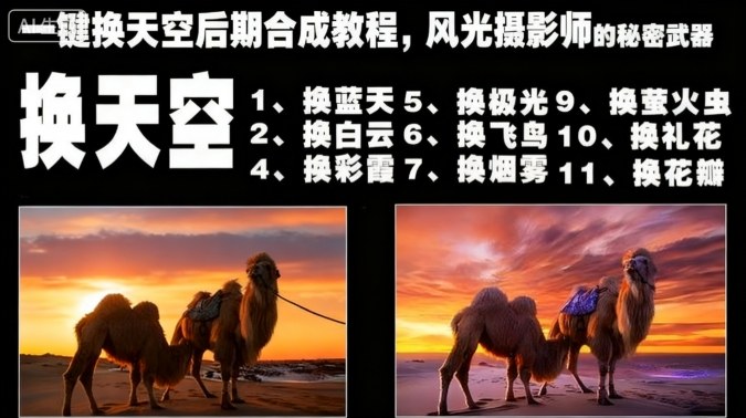 一键换天空后期合成教程，风光摄影师的秘密武器-微众资源