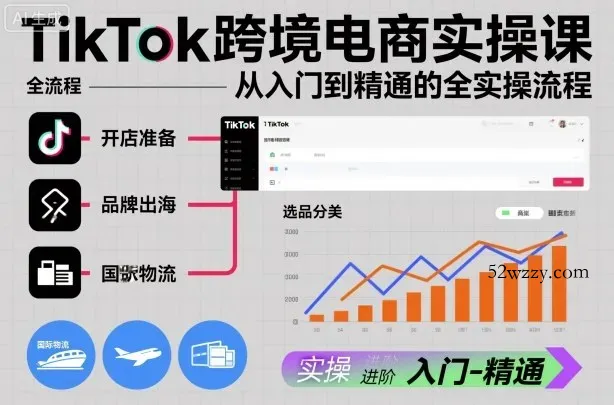 TikTok跨境电商实操课，从入门到精通的全实操流程-微众资源