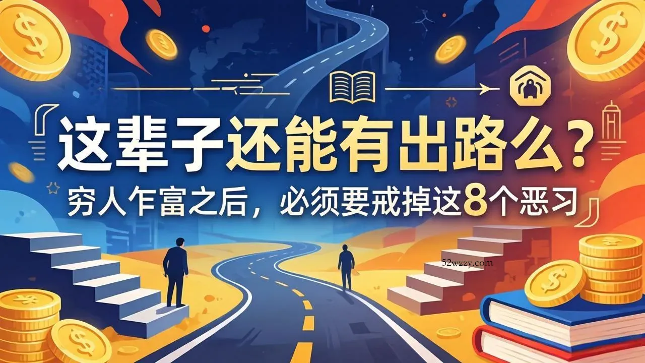关于人生两篇付费文章【这辈子还能有出路么？】【穷人乍富之后，必须要戒掉这8个恶习】-微众资源