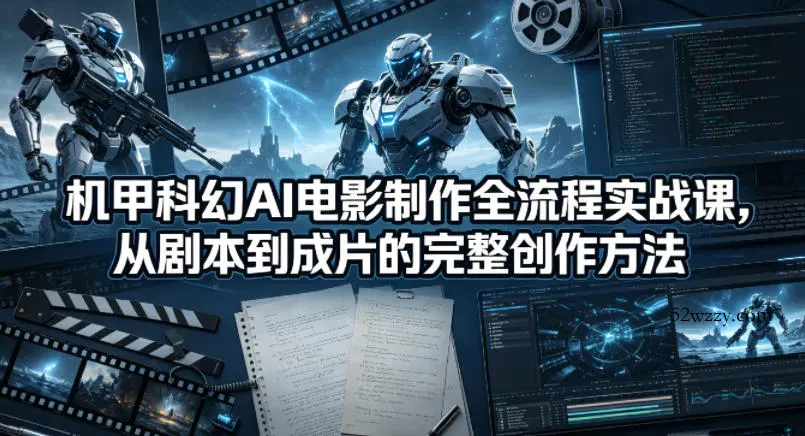 机甲科幻AI电影制作全流程实战课，从剧本到成片的完整创作方法-微众资源