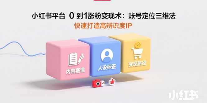 小红书平台0到1涨粉变现术：账号定位三维法，快速打造高辨识度IP-微众资源