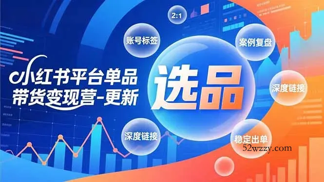 小红书平台单品带货变现营-更新，极致选品、账号标签、案例复盘，深度链接，快速启动稳定出单-微众资源