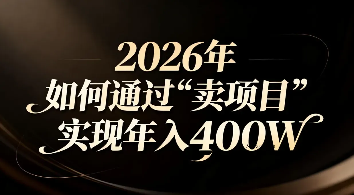 2026年如何通过“卖项目”实现年入百万-微众资源