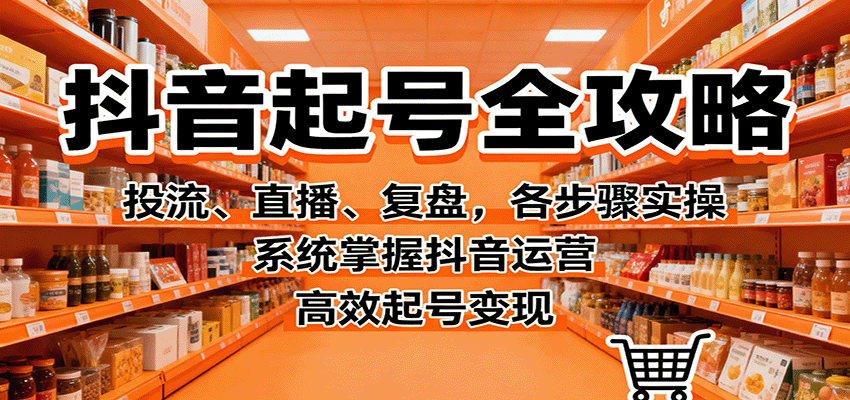 抖音起号全攻略，投流、直播、复盘，各步骤实操，系统掌握抖音运营，高效起号变现-微众资源