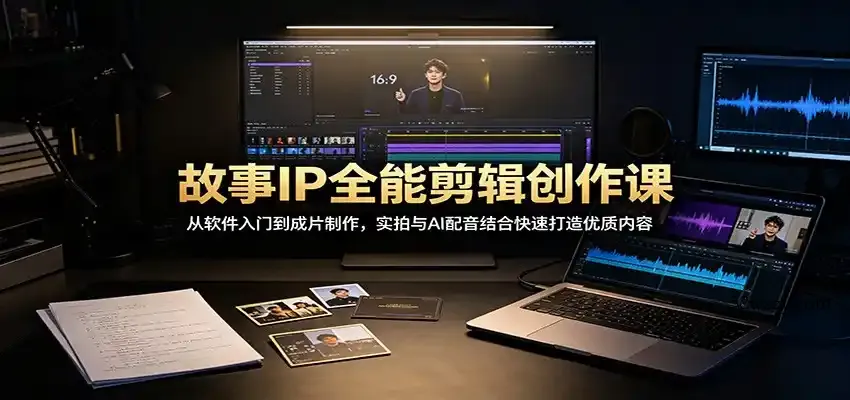 故事IP全能剪辑创作课：从软件入门到成片制作，实拍与AI配音结合快速打造优质内容-微众资源