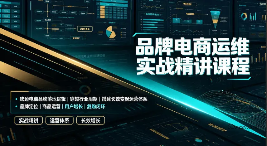 品牌电商运维实战精讲课程|吃透电商品牌落地逻辑、穿越行业周期、搭建长效变现运营体系-微众资源