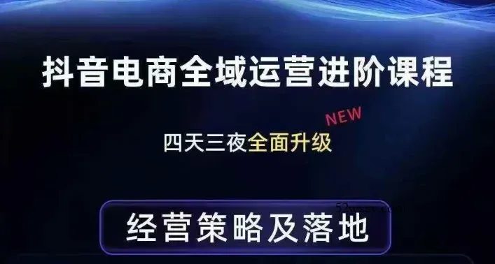 抖音电商全域运营进阶课程，经营策略及落地，全链路拆解直击底层逻辑-微众资源