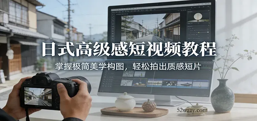 日式高级感短视频教程：掌握极简美学构图，轻松拍出质感短片-微众资源