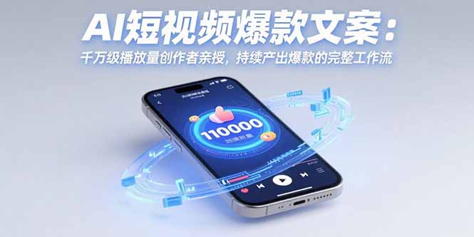 AI短视频爆款文案：千万级播放量创作者亲授，持续产出爆款的完整工作流-微众资源