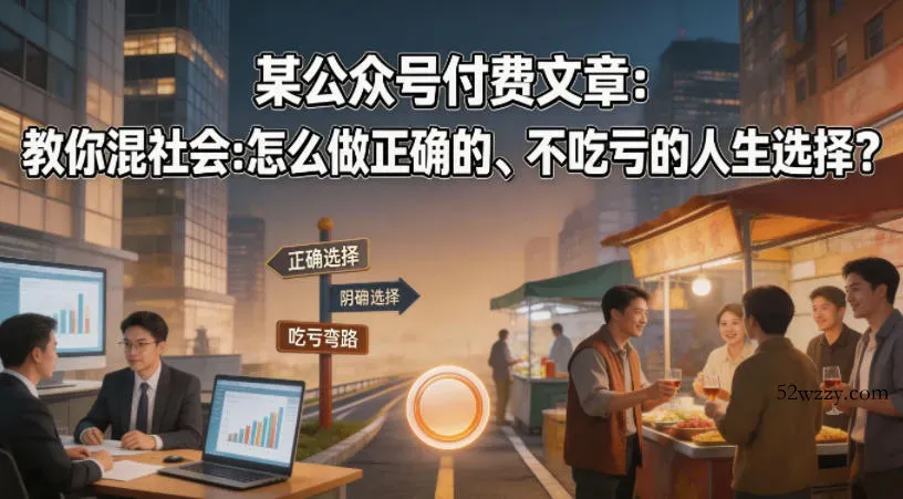 某公众号付费文章：教你混社会：怎么做正确的、不吃亏的人生选择？-微众资源
