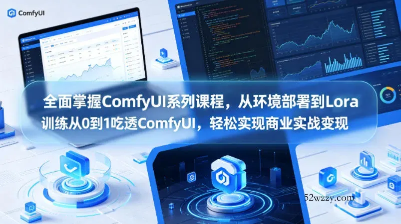 全面掌握ComfyUI系列课程，从环境部署到Lora训练从0到1吃透ComfyUI，轻松实现商业实战变现-微众资源