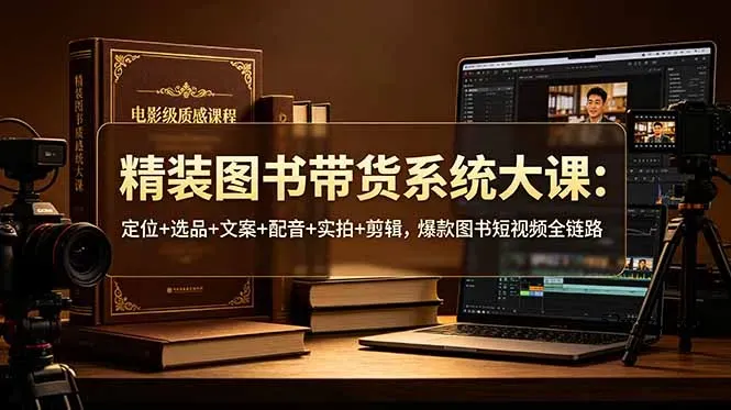 精装图书带货系统大课:定位+选品+文案+配音+实拍+剪辑,爆款图书短视频全链路-微众资源