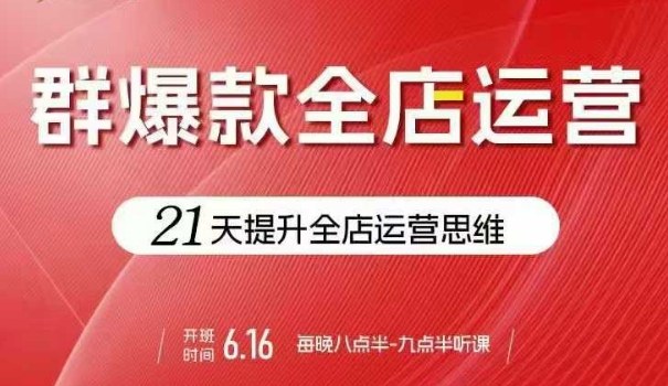 贾真电商群爆款全店运营，21天提升全店运营思维，起店、全店运营爆款不断-微众资源
