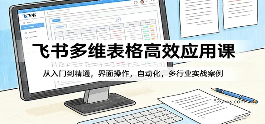 飞书多维表格高效应用课：从入门到精通，界面操作，自动化，多行业实战案例-微众资源