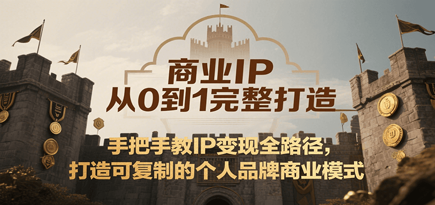 商业IP从0到1完整打造，手把手教IP变现全路径，打造可复制的个人品牌商业模式-微众资源