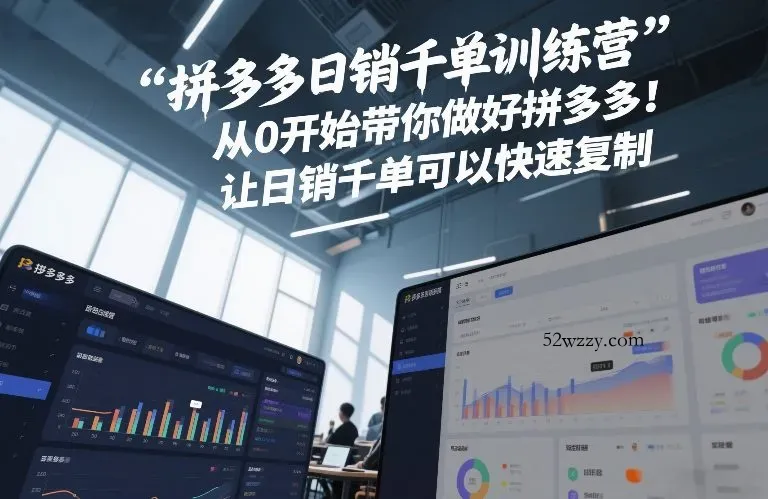 拼多多日销千单训练营，从0开始带你做好拼多多，让日销千单可以快速复制(更新26年4月)-微众资源