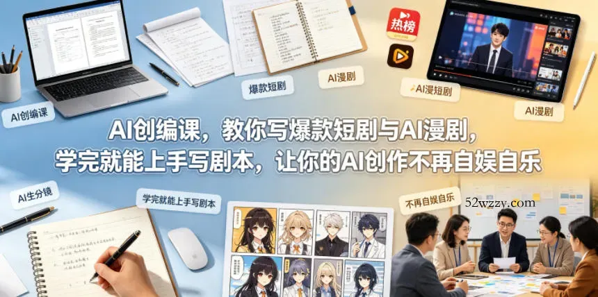 AI创编课,教你写爆款短剧与AI漫剧,学完就能上手写剧本,让你的AI创作不再自娱自乐(更新0521)-微众资源