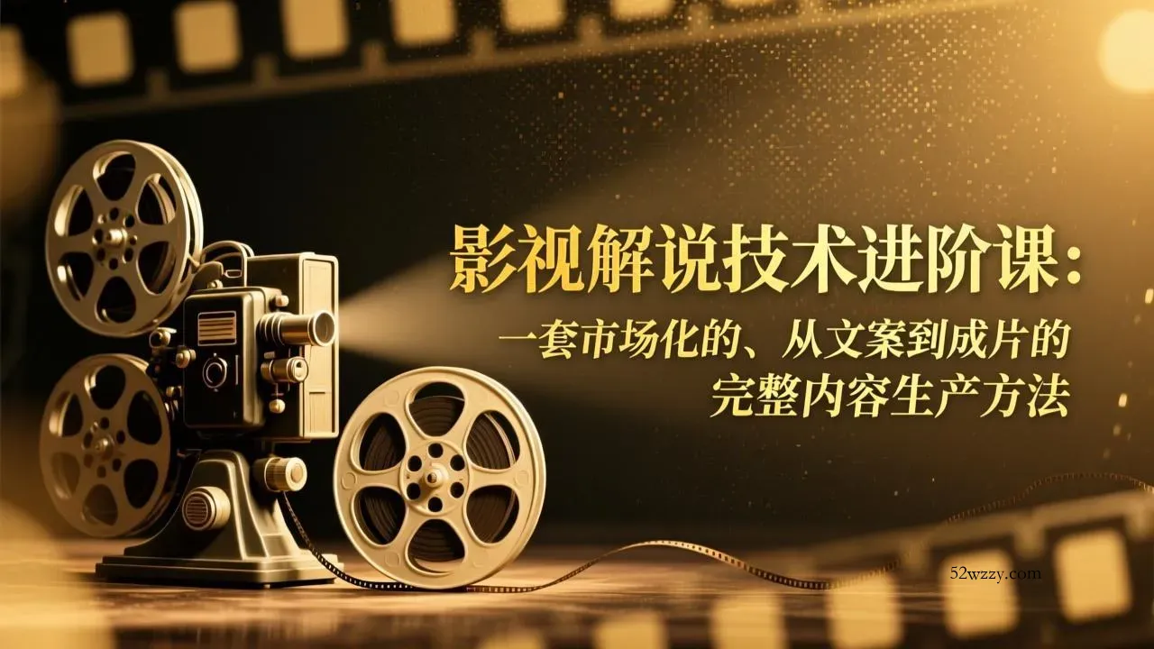 影视解说技术进阶课：一套市场化的、从文案到成片的完整内容生产方法-微众资源