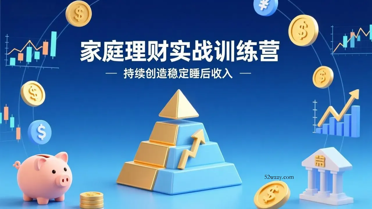 家庭理财实战训练营：从0到1建体系，三阶进阶层层递进，助你持续创造稳定睡后收入-微众资源