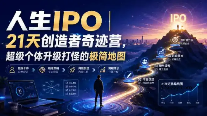 人生IPO︱21天创造者奇迹营，超级个体升级打怪的极简地图-微众资源