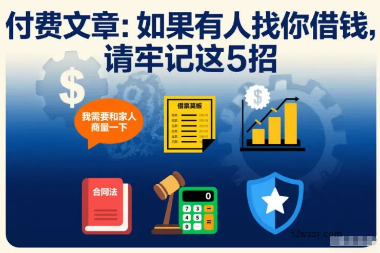 付费文章：如果有人找你借钱，请牢记这5招-微众资源