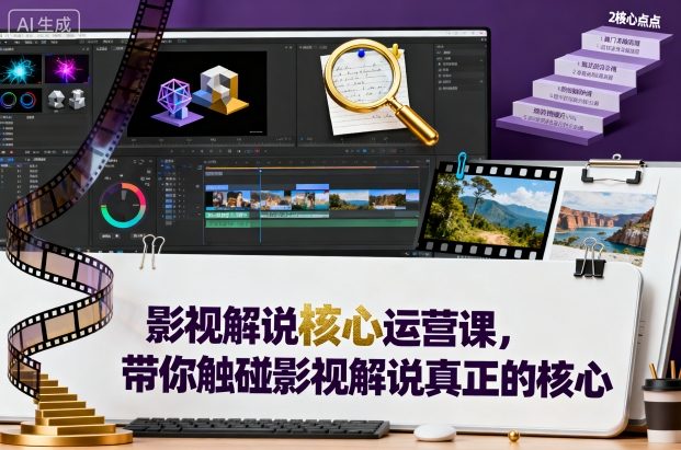 影视解说核心运营课，带你触碰影视解说真正的核心-微众资源
