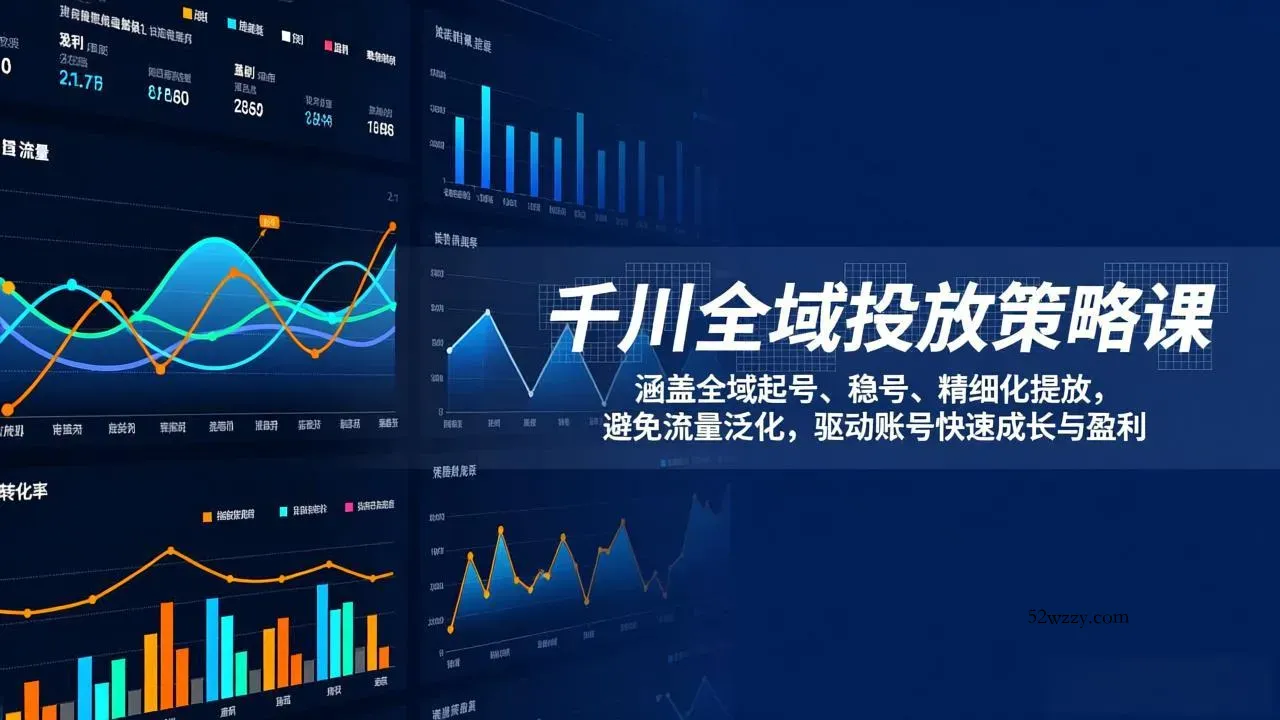 千川全域投放策略课：涵盖全域起号、稳号、精细化投放，避免流量泛化，驱动账号快速成长与盈利-微众资源