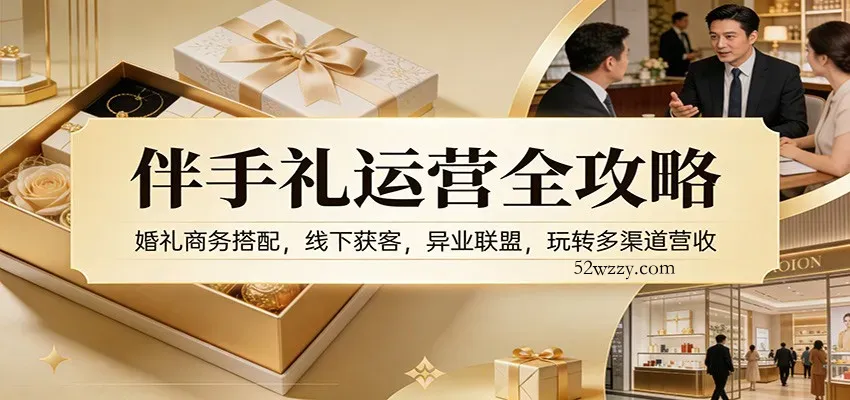 伴手礼运营全攻略：婚礼商务搭配，线下获客，异业联盟，玩转多渠道营收-微众资源