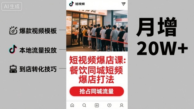 短视频爆店课，餐饮同城短视频爆店打法-微众资源