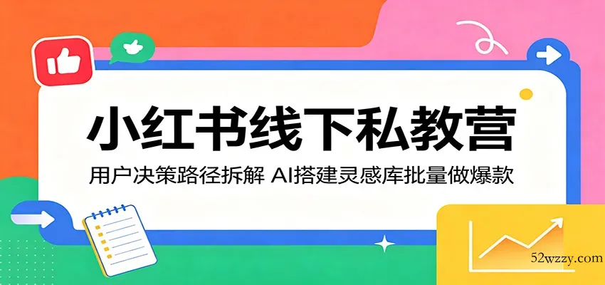 小红书线下私教营：用户决策路径拆解，AI搭建灵感库批量做爆款-微众资源