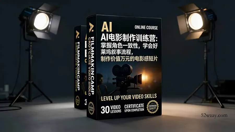 AI电影制作训练营：掌握角色一致性，学会好莱坞叙事流程，制作价值万元的电影感短片-微众资源