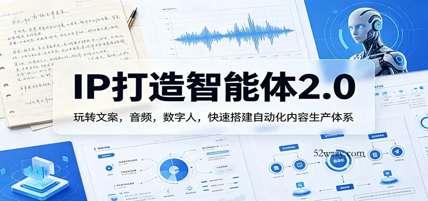 IP打造智能体2.0：玩转文案，音频，数字人，快速搭建自动化内容生产体系-微众资源