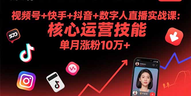 视频号+快手+抖音+数字人直播实战课(9月-微众资源