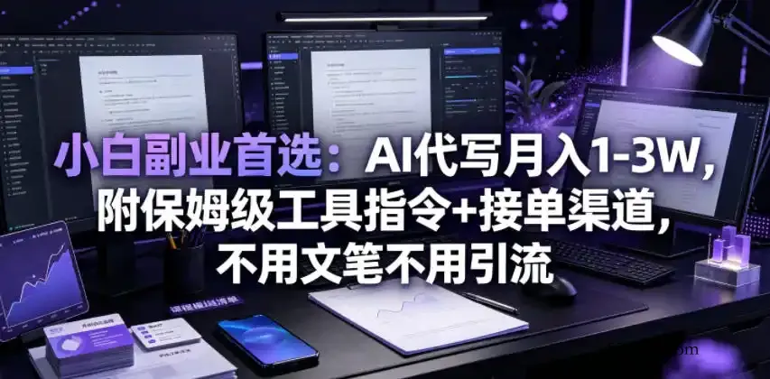 小白副业首选:AI代写月入1-3W,附保姆级工具指令+接单渠道,不用文笔不用引流【揭秘】